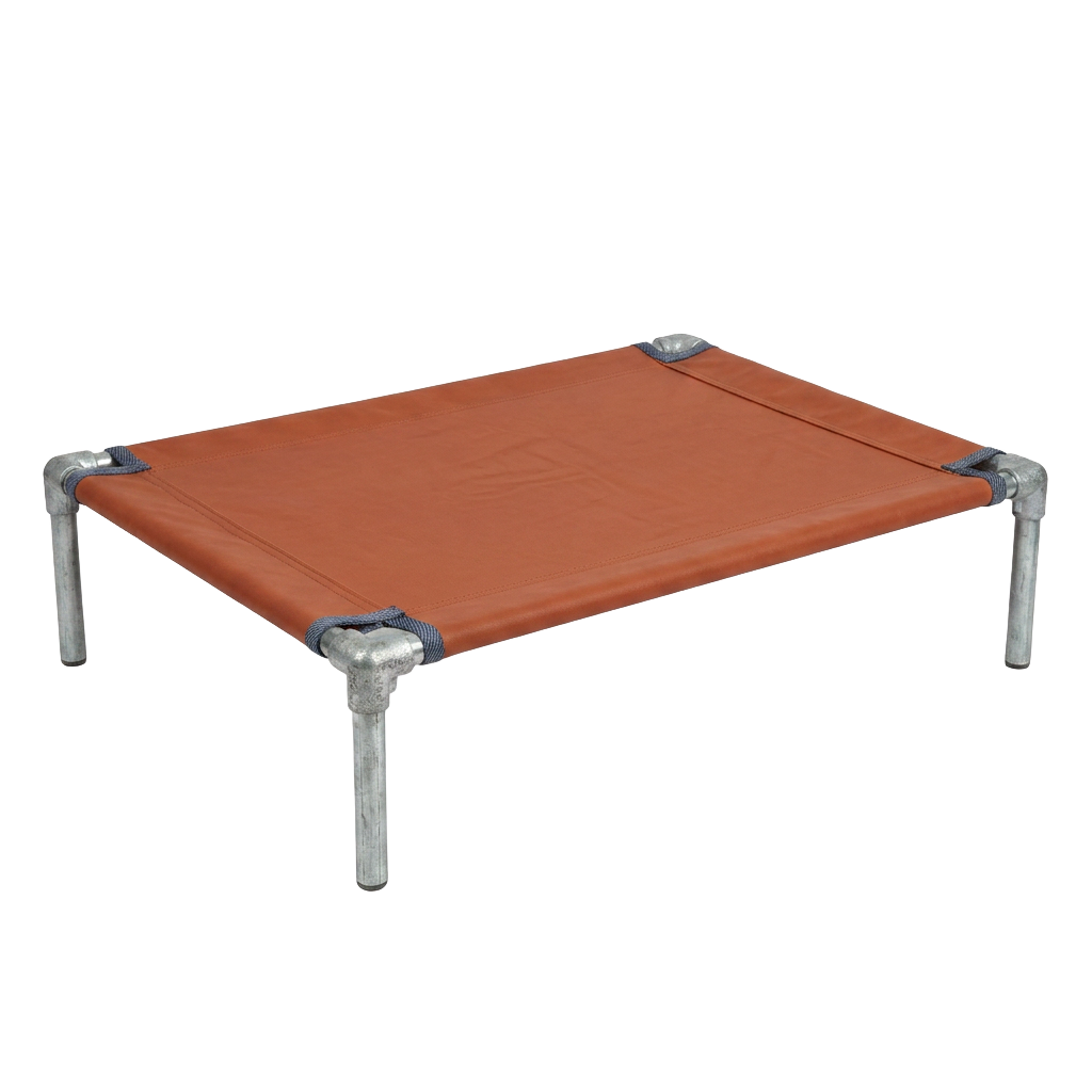 Small KosieCare Bed — handmade raised dog bed in rust canvas
