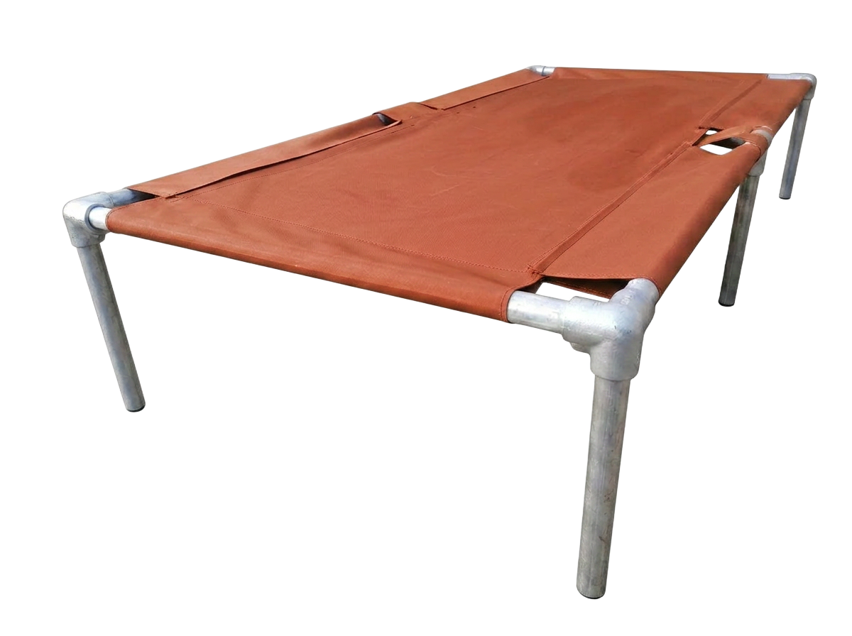 Large KosieCare Bed — handmade raised dog bed in rust canvas